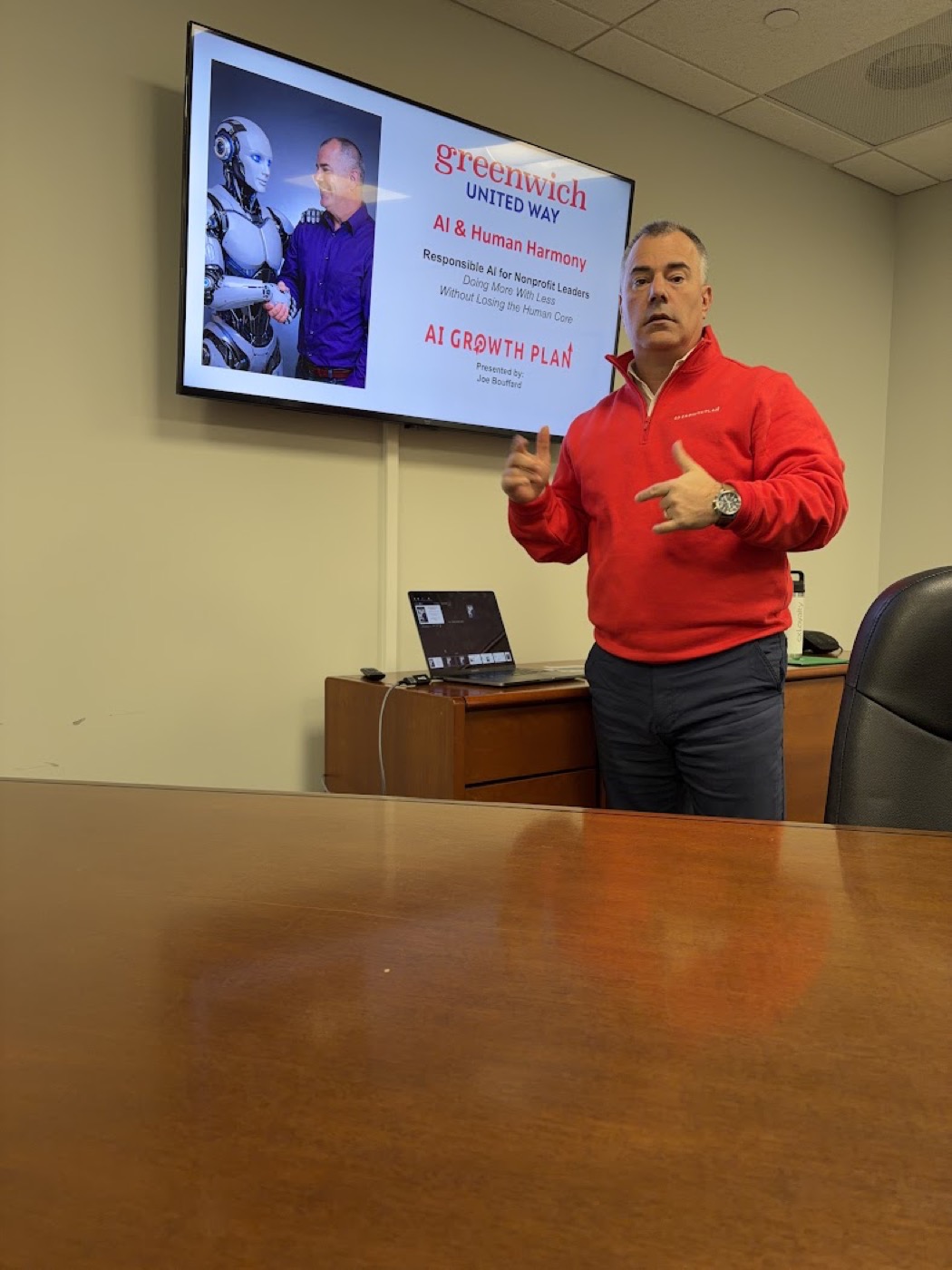 Joe Bouffard presenting responsible AI for nonprofit leaders